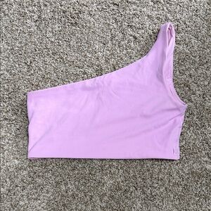 lululemon athletica Asymmetrical One-Shoulder Crop Top — Light Pink